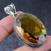 Natural Citrine Gemstone Handmade 925 Sterling Silver Jewelry Pendant 2.36" U6a56