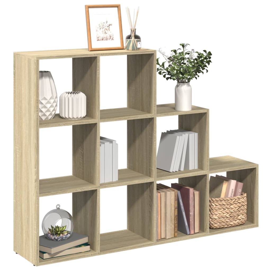 Room Divider Bookshelf 3 Tier Sonoma Oak 137.5 x 29 x 103.5 cm
