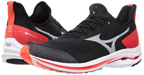 Mizuno Мужские кроссовки для бега Wave Rider NEO, черно-красные, размер 25,0 см, 2E