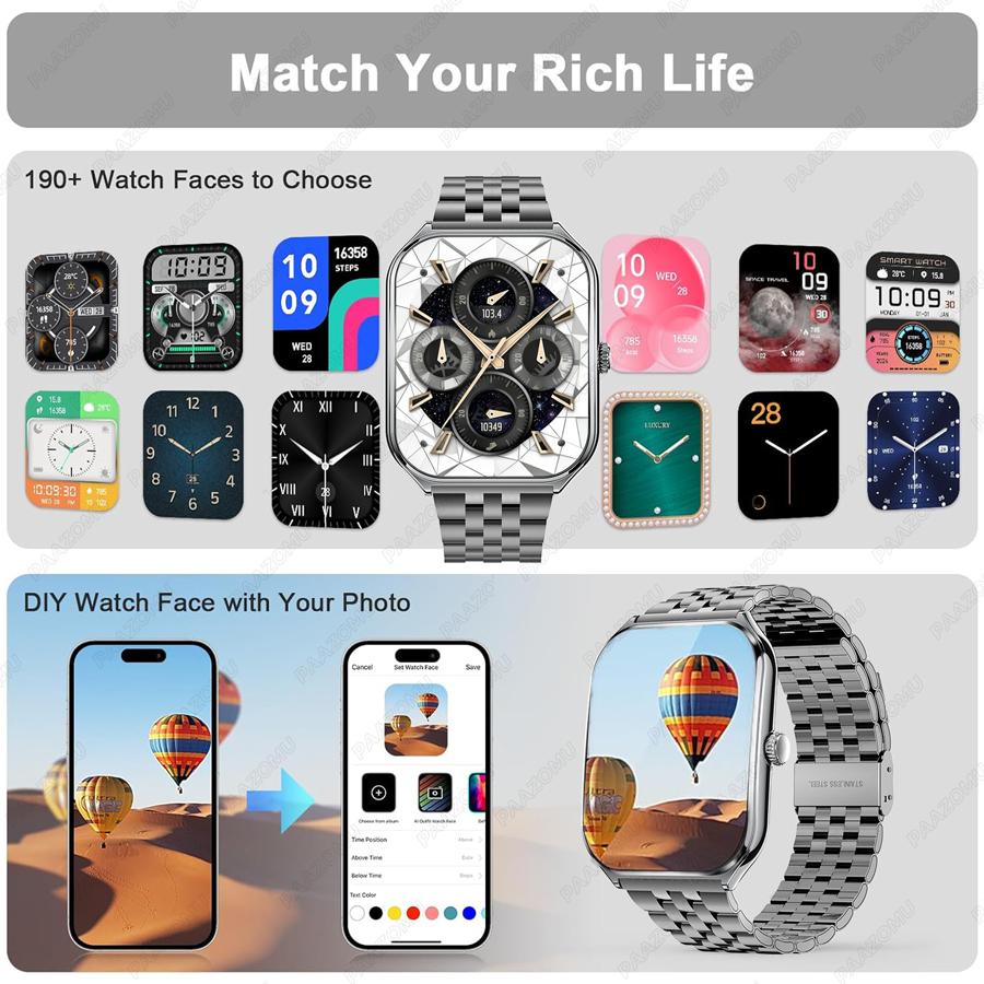 2026 New Ultra-thin Smartwatch 0.25 inch Bluetooth Call Health Monitor Watch IP68 Waterproof 100 Sport Smart Bracelet For Women 2