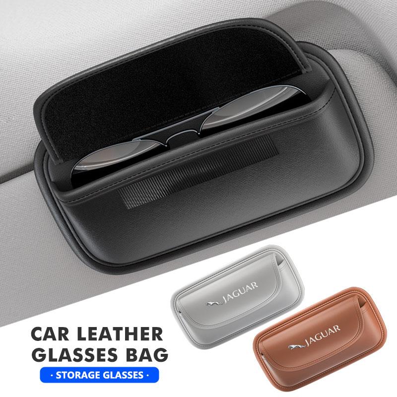 Car Magnetic Eyewear Box Scratchproof PU Leather Clip For Jaguar XF XJ XE XK S-Type F-Type X-Type F-Pace I-Pace E-Pace HH44