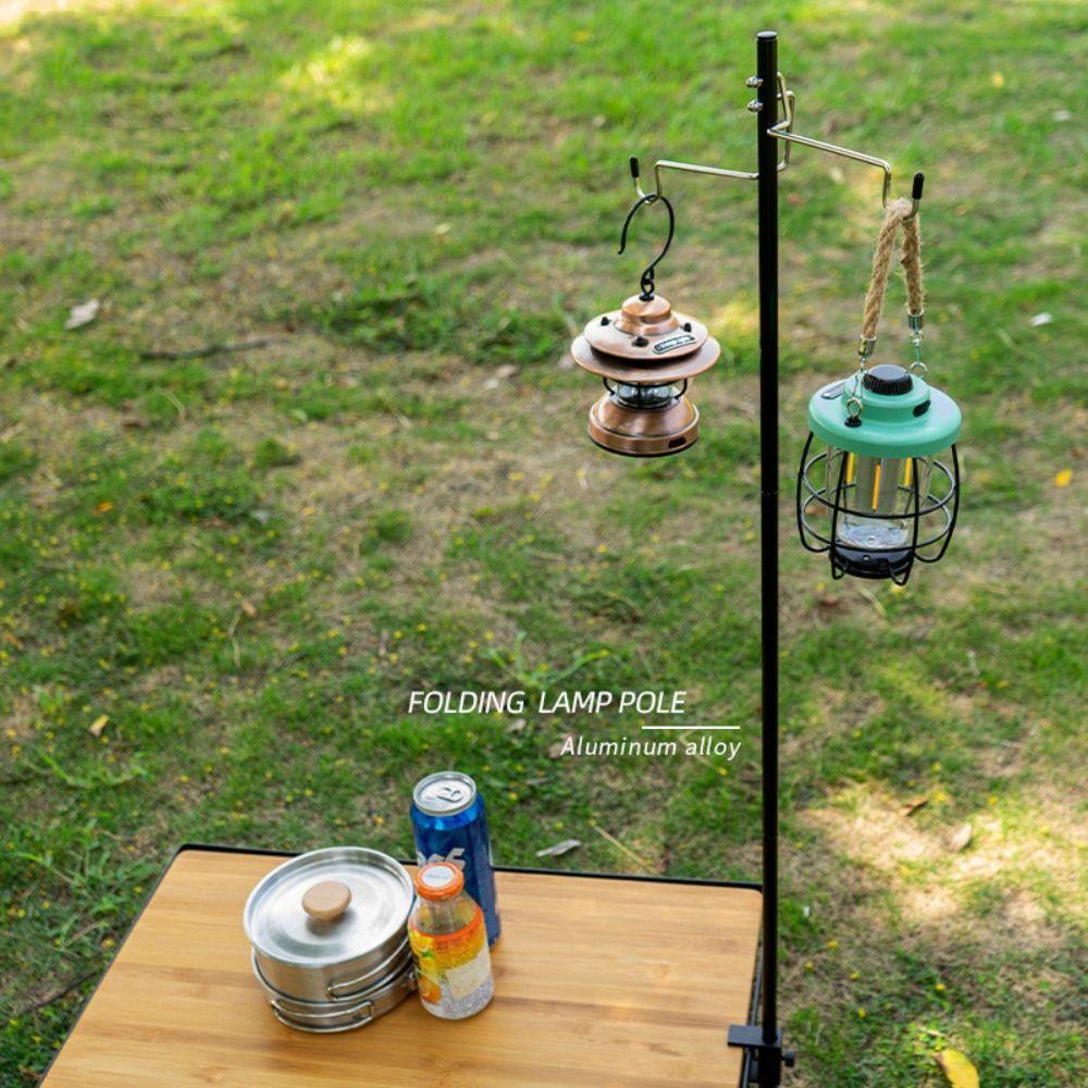 Lamp Post Pole Light Holder Foldable Lantern Stand Fishing Light Pole Camping Post Pole Lamp Pole