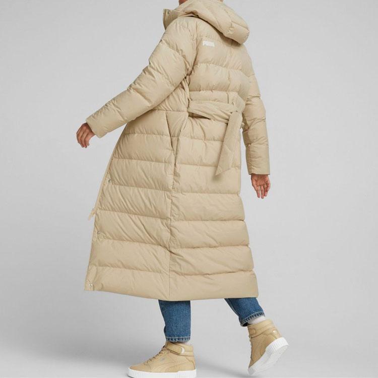 Puma Пуховик с капюшоном и логотипом, женская куртка, желтая 672278-67