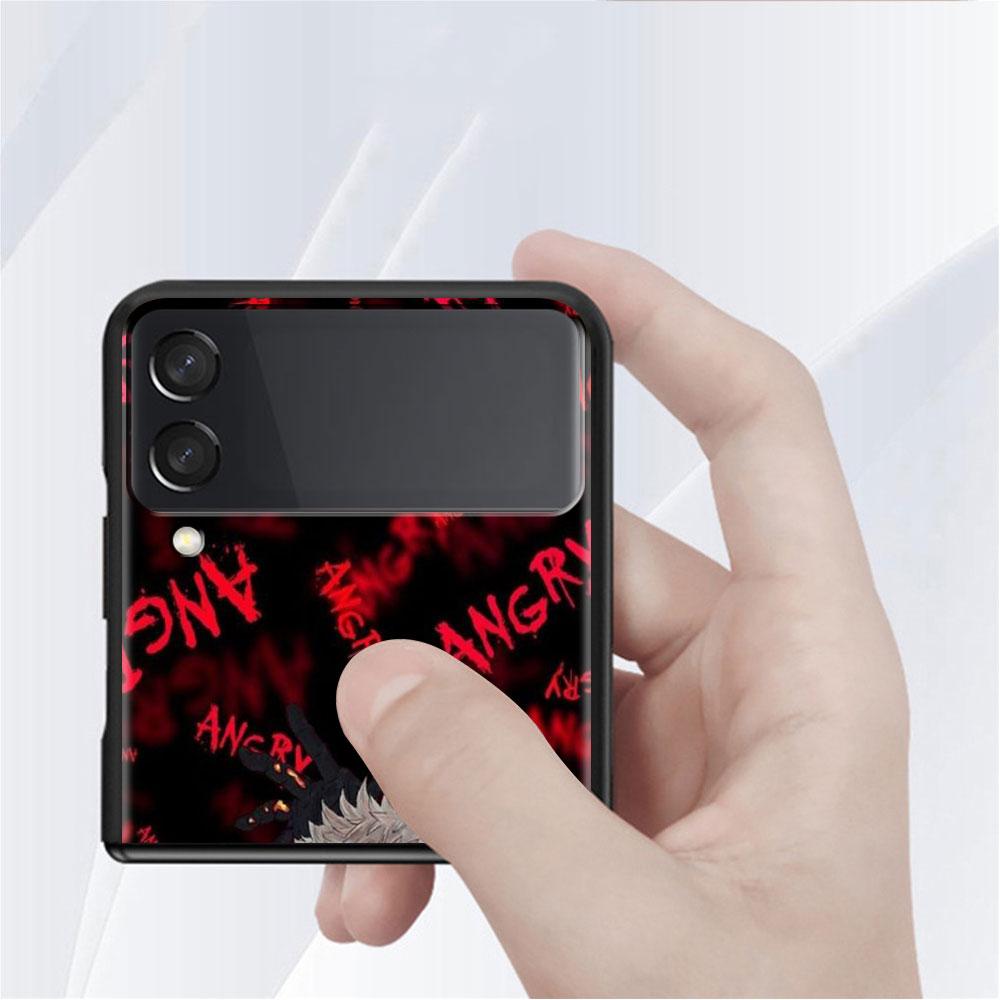 Роскошный чехол для Samsung Galaxy Z Flip 4 3 5G черный ПК жесткие чехлы для телефонов модная задняя крышка ZFlip Funda аниме дзюдзюцу кайсен Shell