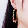 Серьги-кольца CMM Noble Round AAA с кубическим цирконием желтого и золотого цвета