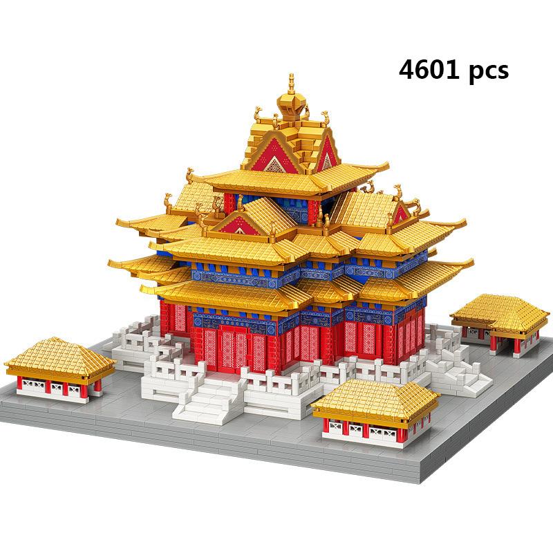 Городская архитектура, розовый замок, дом на дереве, строительные блоки, мини-кирпич, Тадж-Махал, Великая стена, креативная модель, строительные игрушки