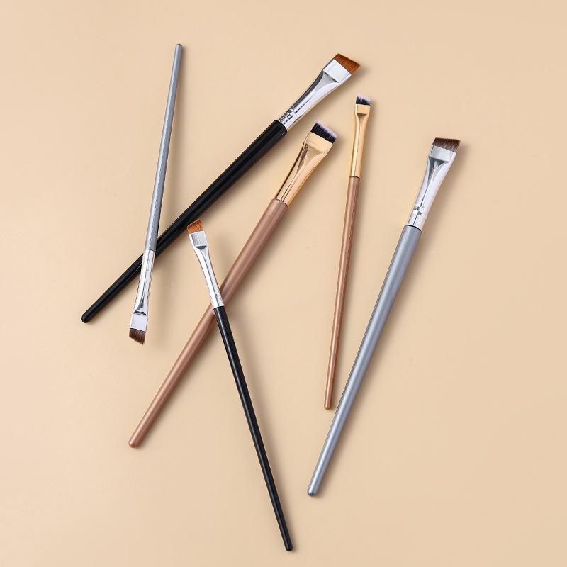 2 шт. кисть для подводки глаз, кисть для бровей, портативная плоская тонкая кисть для подводки глаз, контур бровей, кисти для макияжа, инструмент для макияжа