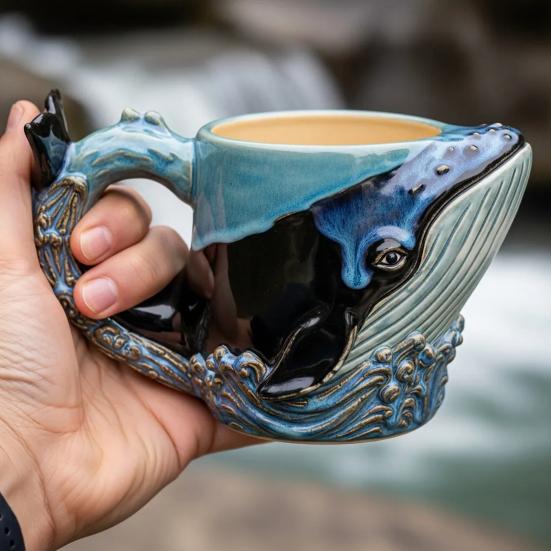 325 мл 3D кружка для кофе «Морские животные» Ручная работа Смоляная чашка со скульптурой кита/дельфина/акулы/черепахи Посуда для напитков на морскую тематику для любителя моря в подарок