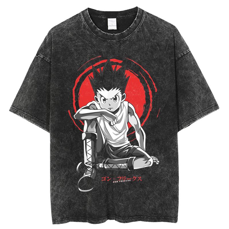 Graphic Vintage Acid Wash Cotton Tees for Men Women Casual Oversized TShirt Summer Workout Fitness Short Sleeve Tops Streetwear