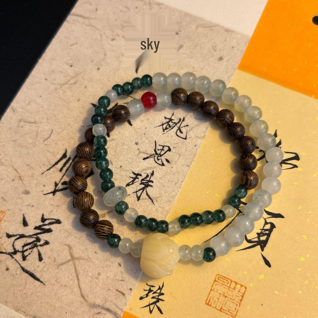 Прозрачный браслет из бусин «Лотос»: Ювелирные изделия в китайском стиле, легкая роскошь, универсальные, для женщин