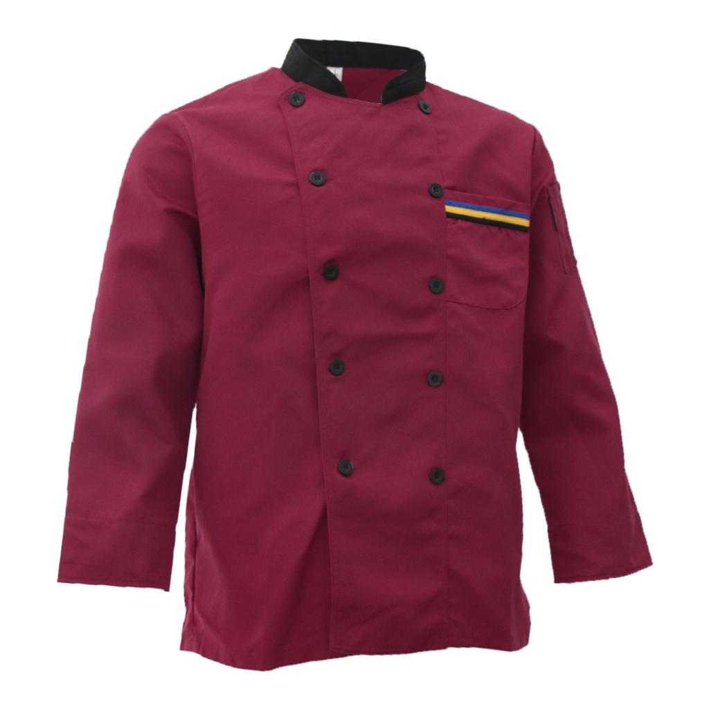 Унисекс поварская форма с длинным рукавом двубортный мужской женский поварской халат красный XL