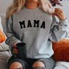 Mama Sweatshirt Mom Hoodie Mama Long Sleeve Pullovers Mom Birthday Gift Pregnancy Announcement Sweatshirts Casual Tops Hoodies