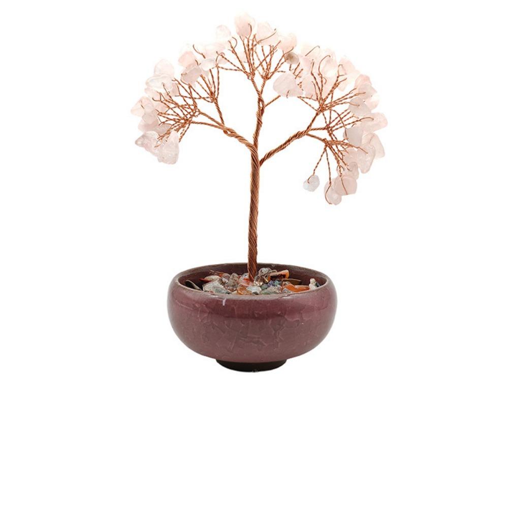 Медная проволока натуральное хрустальное дерево с чашкой основание каменное украшение дерево здоровье удача дерево фигурка Главная