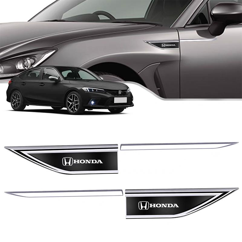 CKU5 2PCS 3D Metal Honda Car Side Fender Emblem Badge Sticker Blade Trim for Civic Accord CR-V Fit - Auto Exterior Styling Accessorie