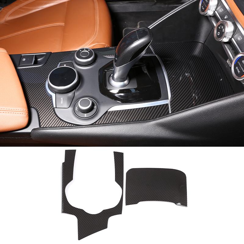 ABS углеродное волокно, центральная консоль, панель переключения передач, рамка, накладка, наклейки для Alfa Romeo Giulia 2017-интерьер