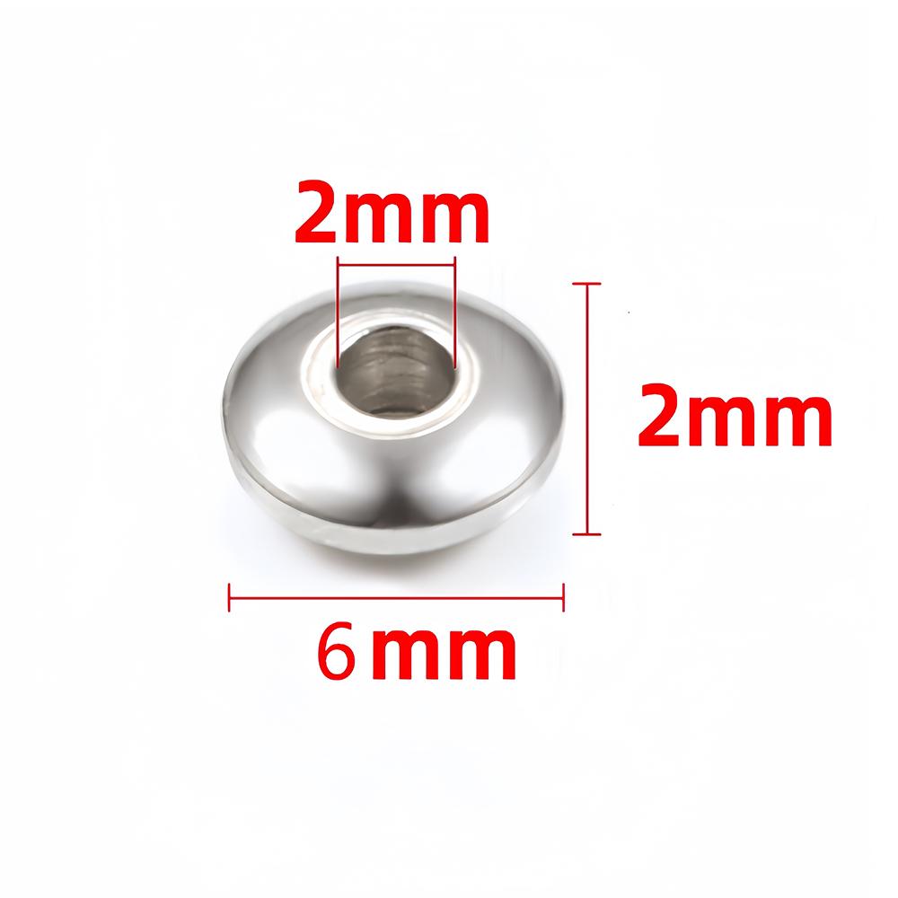 50-100Pcs 3-8mm Stainless Steel Spacer Beads Round Flat Charms Loose Beads for DIY Bracelets Necklace Jewelry Making Accessories