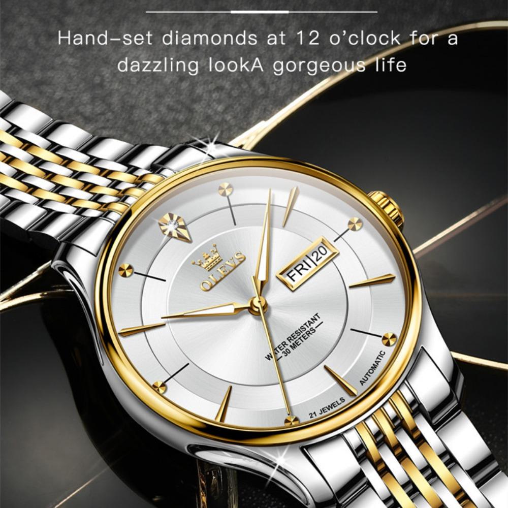 OLEVS New Top Men's Watch Simple Dual Calendar Mechanical Watch Fashion Men's Watch High -end High -end