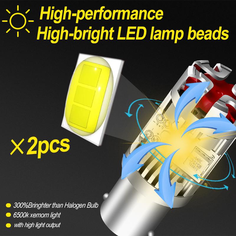 2 шт. Поворотник 1156 P21W BA15S PY21W BAU15S T20 W21W 7440 Светодиодные лампы Супер яркий Янтарно-желтый свет Без ошибок