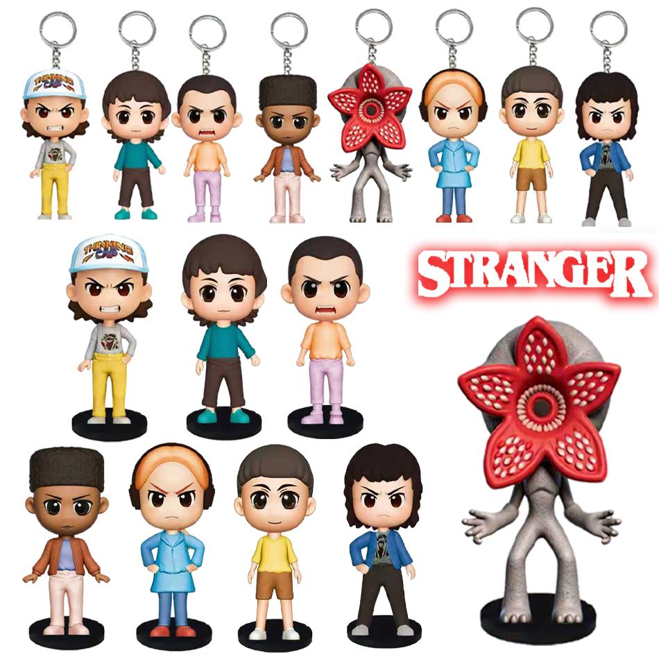 8PCS/ Set Q Version Eleven Will Nancy Steve keychain Figure Demogorgon D'artagnan Action Figure Movie Model Toys Kids Gift