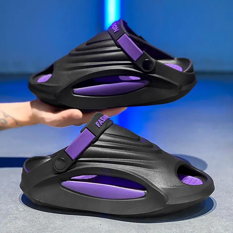 Модные мужские туфли на платформе, пляжные, элегантные, 2025, шлепанцы, модные, забавные, ПВХ, летняя распродажа, Ева, дешевые туфли, ликвидация, Y2k, мужские тапочки