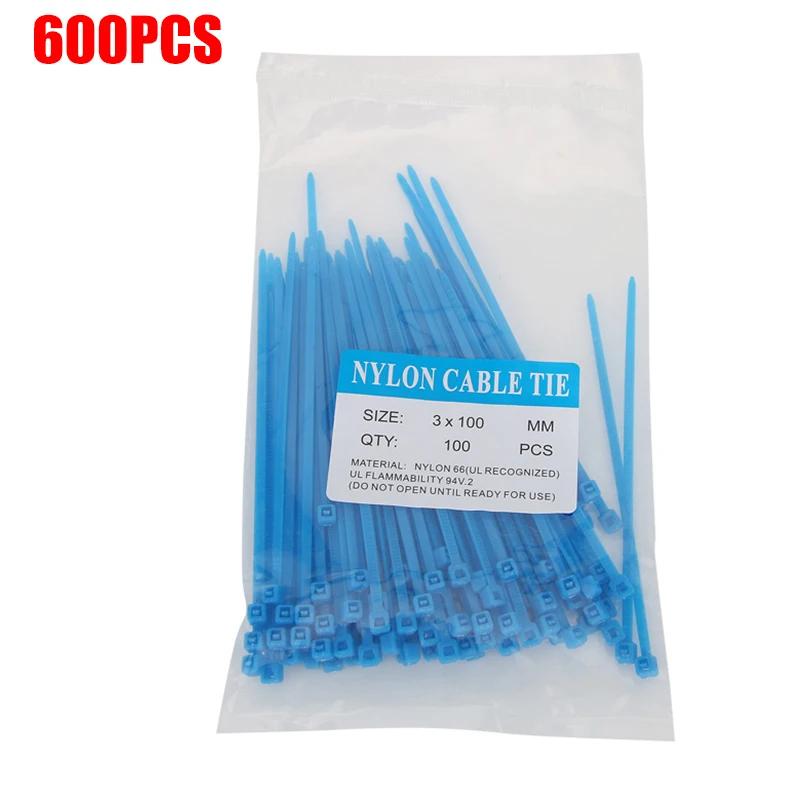 100-600Pcs Color 3x100mm Nylon Black Self-Locking Cable Ties Color Plastic Zip Ties Cable Ties Cable Organizer Wire Strap