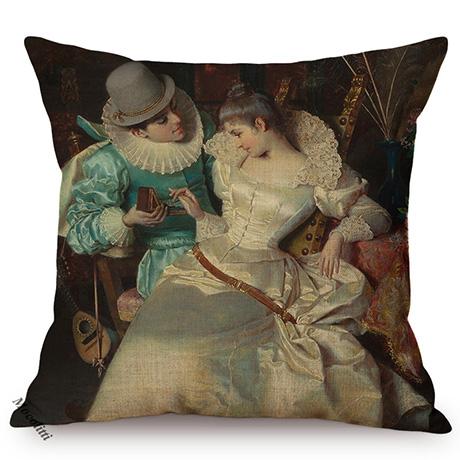 Famous Netherlands Painter Frans Hals Realism Painting Sofa Decorative Cushion Cover Elegant Lady Vintage Portrait Pillow Case