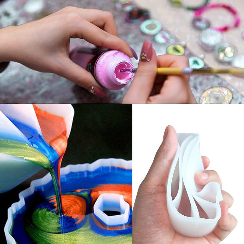 4шт Diy силиконовые мерные чашки 2/3/4/5 камер многоразовые чашки для смешивания красок с разделителем для смешивания