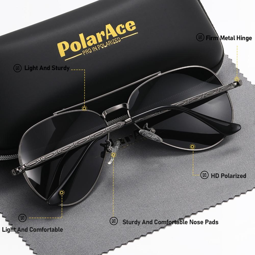 PolarAce Unisex Outdoor Metal Trend Polarized Toad Mirror Driving HD Polarized Sunglasses, UV400