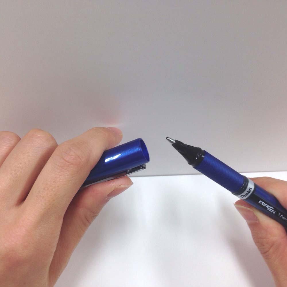 Pentel Гелевая ручка EnerGel Euro Шариковая Синяя 10 ручек, 1,0 мм, Корпус, BL30-A, Черная,