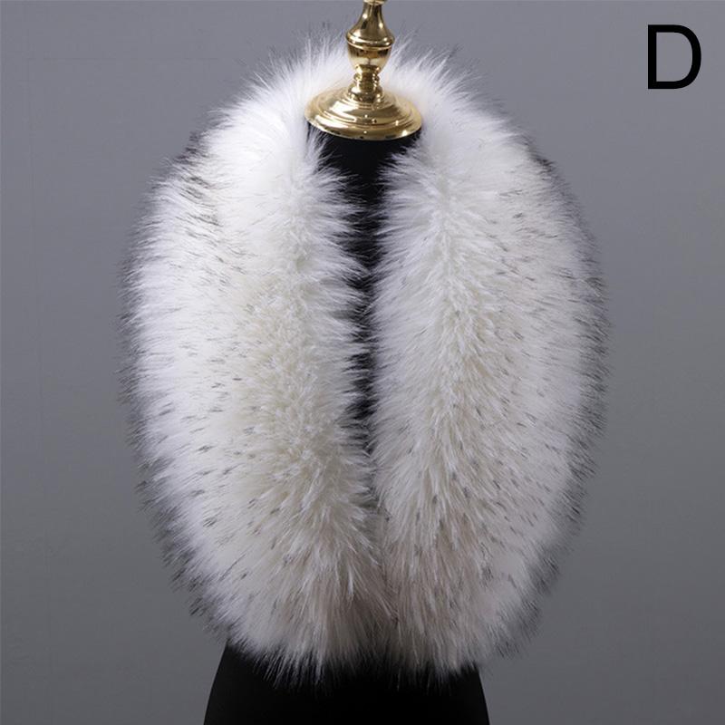Winter Large Faux Fox Fur Collar Fake Fur Coat Scarves Luxury Women Men Jackets Hood Shawl Decor Female Neck Collar Wraps