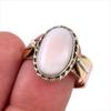 Кольцо из натурального розового опала, драгоценного камня, стерлингового серебра 925 пробы, двухцветное, размер 9, H1W27