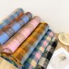Colored Mohair Plaid Scarf Women's Warm Shawl Soft Waxy Versatile Student Retro Scarf Warm