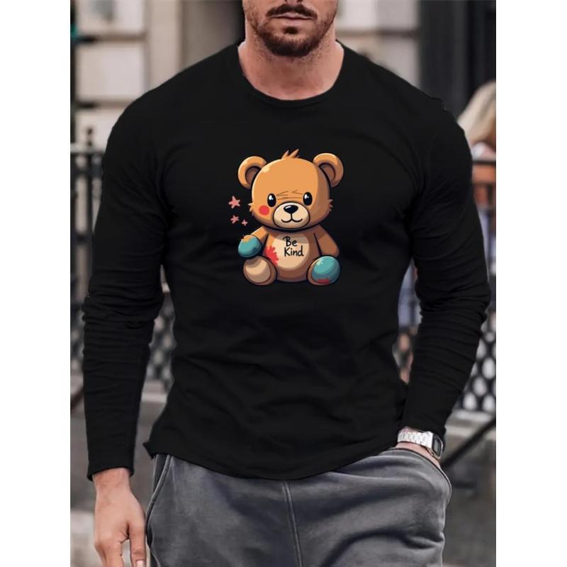 Soft & Anti-Static, Great for Work From Home & Daily Lounge, Relaxed Fit Men's Long Sleeve Tee