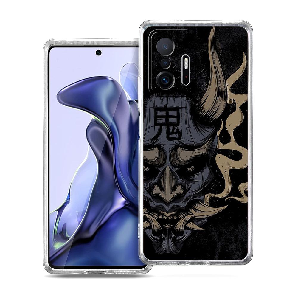 Прозрачный чехол для телефона для Xiaomi Mi 14 13 12 11 Ultra 13T 12T 11T Poco X3 NFC F3 F6 Pro Мягкий ТПУ корпус Самурай Они Маска Япония