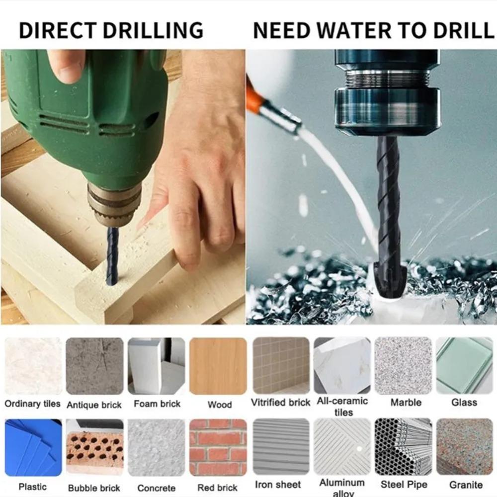 Крестовое сверло с 4 лезвиями: Универсальный для сплава, фарфора, стеклянной плитки, цемента, мрамора и гранита - Антикоррозийный и высокоэффективный