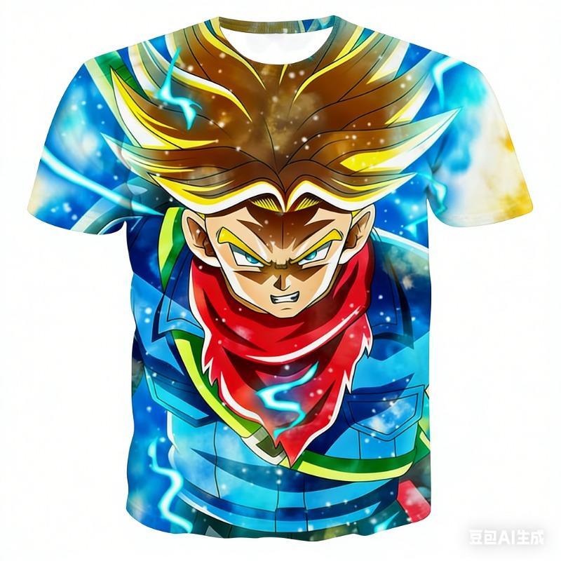 Japanese Anime Dragon Ball Z Printed Super Future Trunks Super Saiyan God Epic T-Shirt Fashion Kids Adults Cosplay Tops Clothing