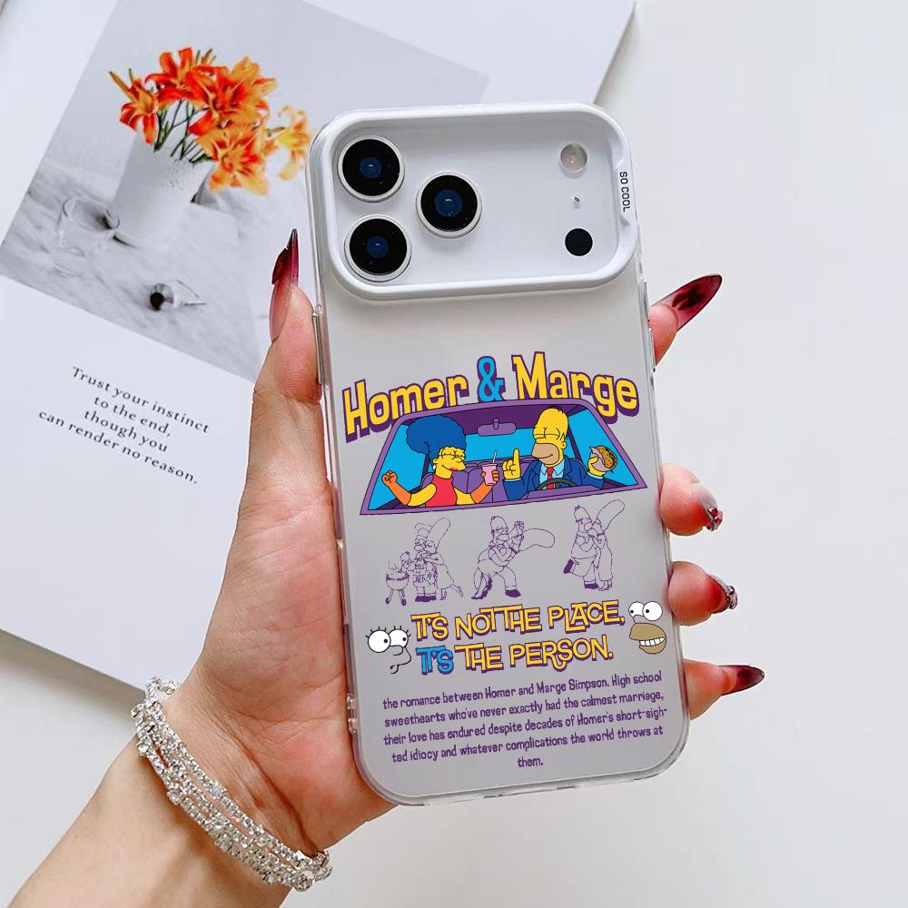 Смешной мультяшный чехол для телефона S-SimpsonS для iPhone 17 16 15 14 13 12 11 Pro Max Air Матовый Лазерный Аврора Ударопрочный Funda