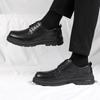 Men's Derby Leather Shoes Classic Minimalist Thick Bottom Style Work and Party Leisure Business Black Brown Luxury Quality