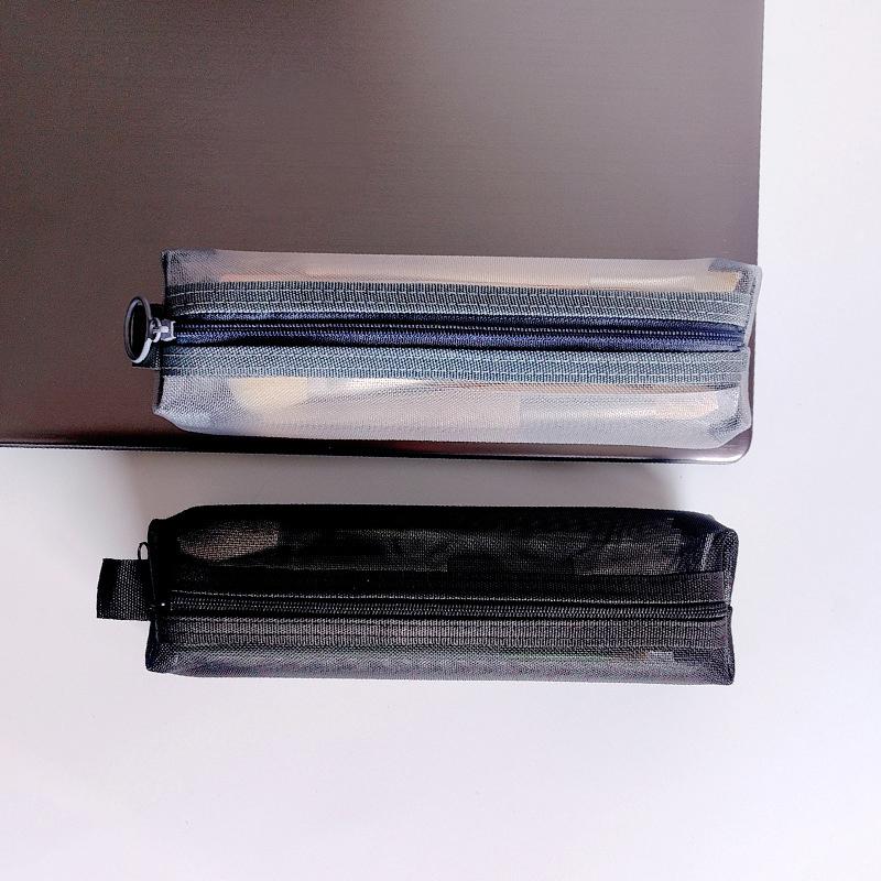 Косметичка, губная помада, сумки для хранения кистей для макияжа, студенческий прозрачный сетчатый пенал, дорожный косметический органайзер для женщин