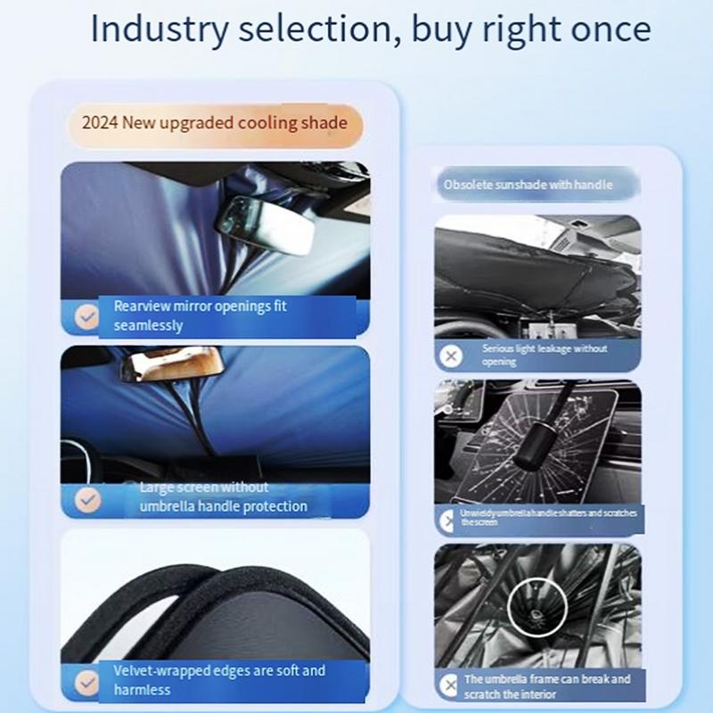 Front Windshield Car Sunshade For Interior Cooling Car Sun Visor Thickened Reflective Sun Shade Blocker Vehicle Accessories
