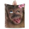 Funny Monkey Cartoon Gift Blanket For Men Women Super Soft Warm  Throw Blankets for Sofa 50x60 Inches Multi-size