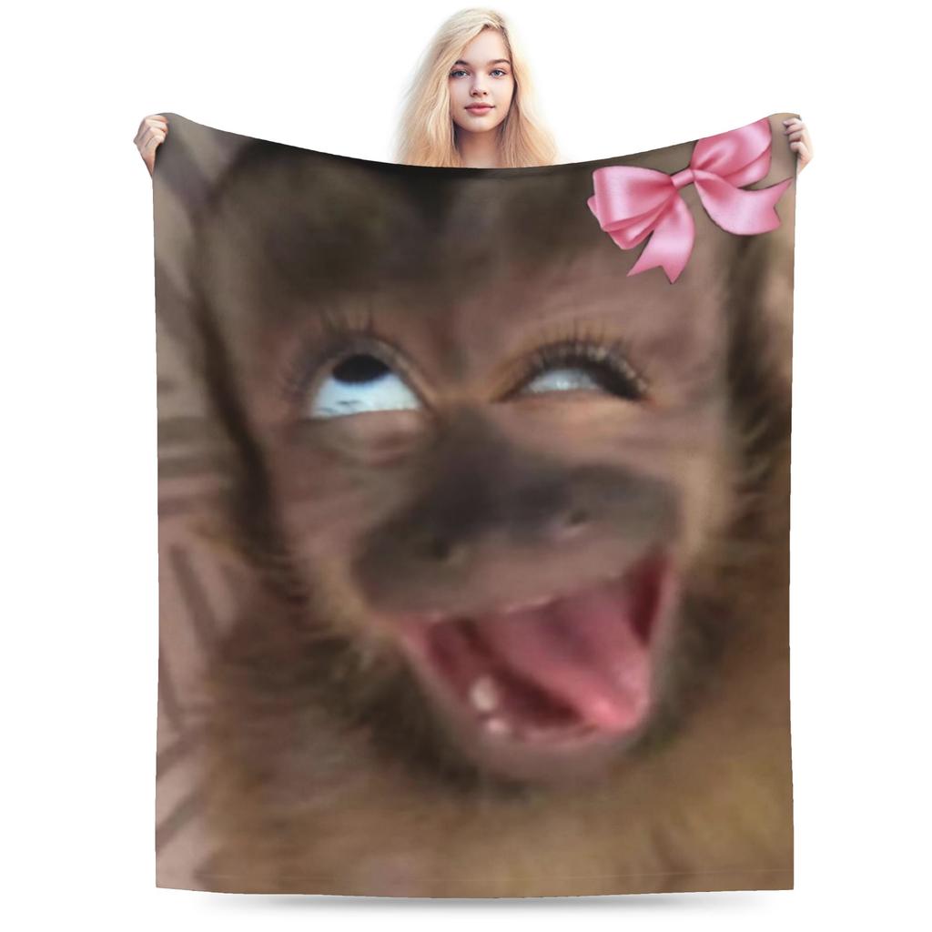 Funny Monkey Cartoon Gift Blanket For Men Women Super Soft Warm Throw Blankets for Sofa 50x60 Inches Multi-size