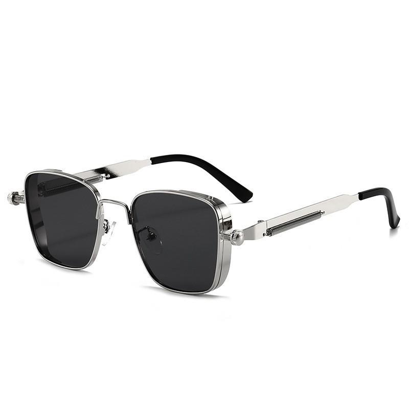 2025 Retro Square Steampunk Metal Sunglasses with Universal Fit