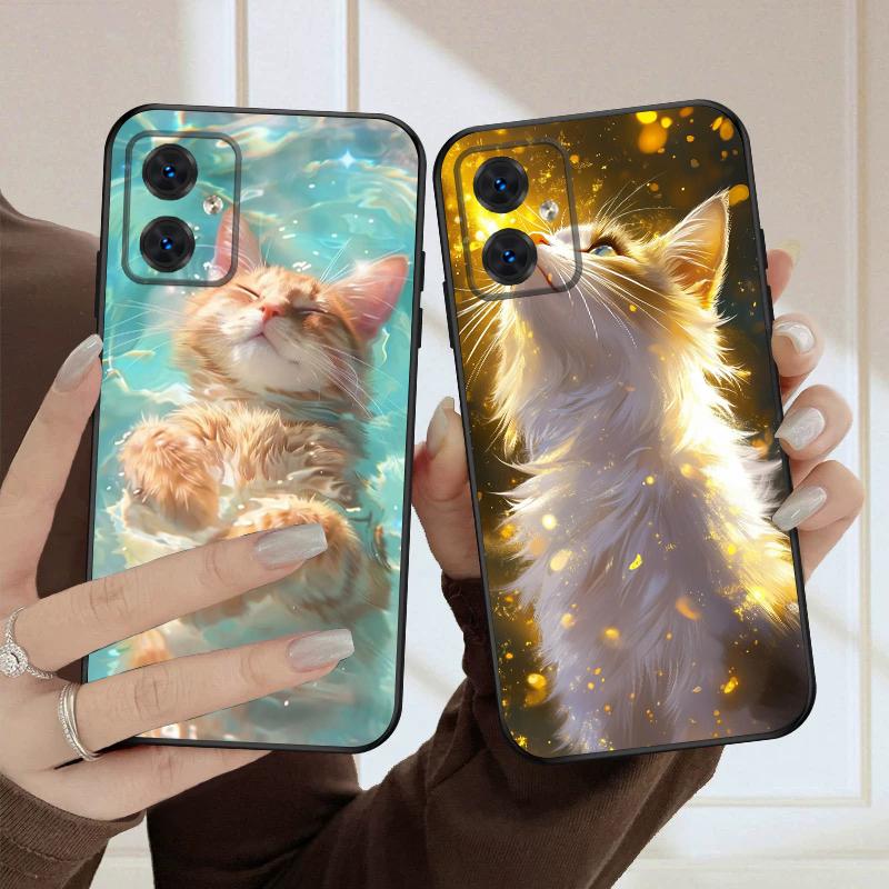 Кот в воде Для Moto Edge 40 50 Neo 5G E 14 15 G04 G05 4G G24 G34 G35 G54 POWER G55 G75 G84 85 силиконовый мягкий чехол для телефона