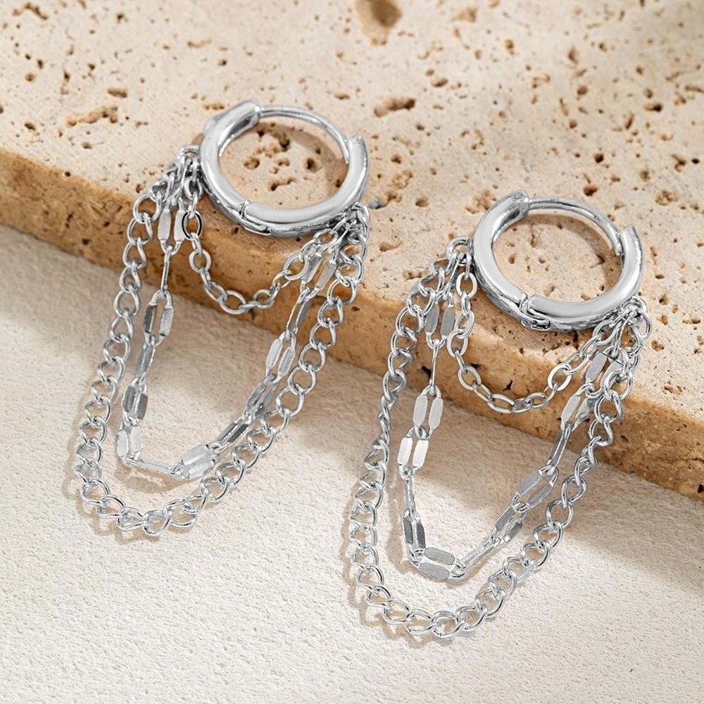 Hypoallergenic Chain Earrings Tassel Dangle Drop Earrings Fashion Hoop Earrings Daily Wear