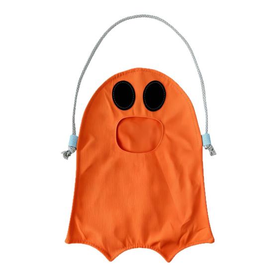 jijijing Halloween Trick or Treat Candy Bag for Kids, Cute Ghost with Handle, Oxford Cloth Snack Holder Party Favors