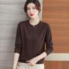 Korean Women's 2024 Autumn Round Neck Cashmere Sweater - Lightweight Long Sleeve Knit Top