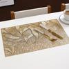 Золотой металлический полый прямоугольный коврик для стола, термостойкая обеденная подставка из ПВХ