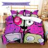 Invaderzim Узор Комплект постельного белья Одеяло Покрывало Наволочка Домашний Декор Подарок на День Рождения (1 пододеяльник + 2 наволочки, без наполнителя)
