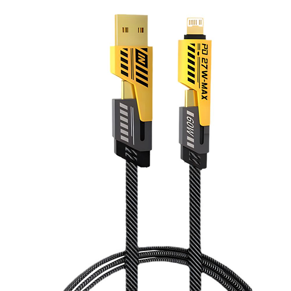 65W 4-в-1 USB-C PD Кабель для быстрой зарядки - Многофункциональный кабель данных для iPhone Samsung Xiaomi - Quick Charge